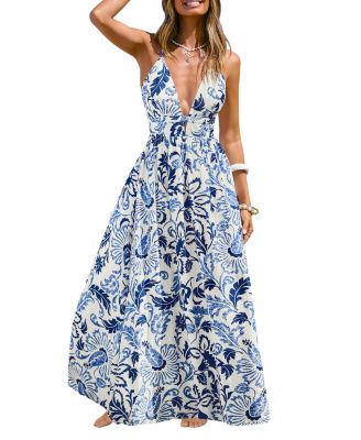 Women's Sunset Basking Floral Maxi Beach Dress