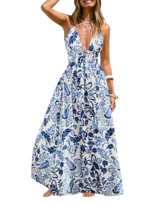 Cupshe Women's Sunset Basking Floral Maxi Beach Dress - Macy's