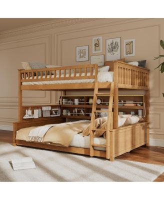   Bunk Bed with Shelving, Lights & Pegboard