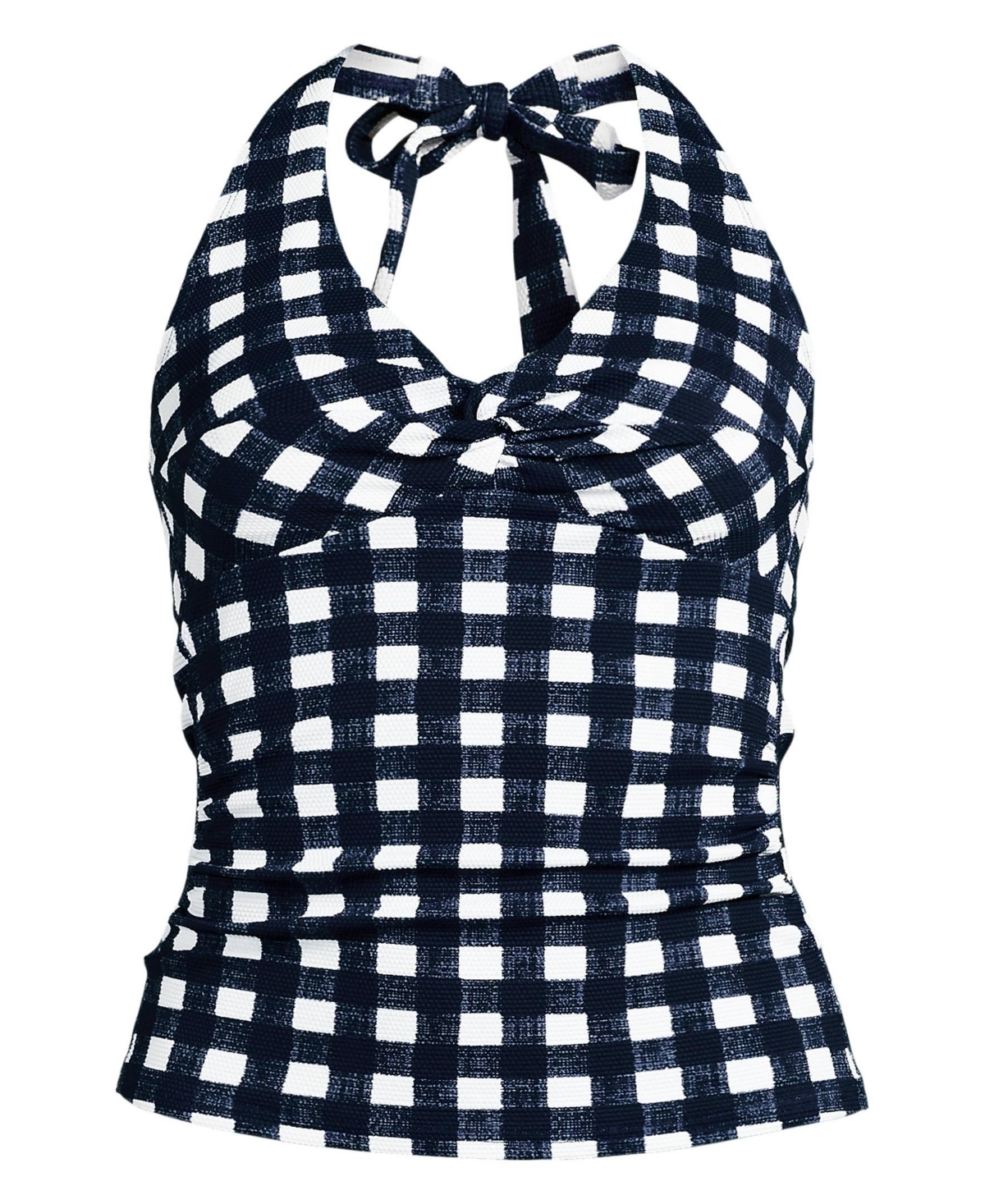 Lands' End Women's Pique Knot Twist Halter Tankini Top