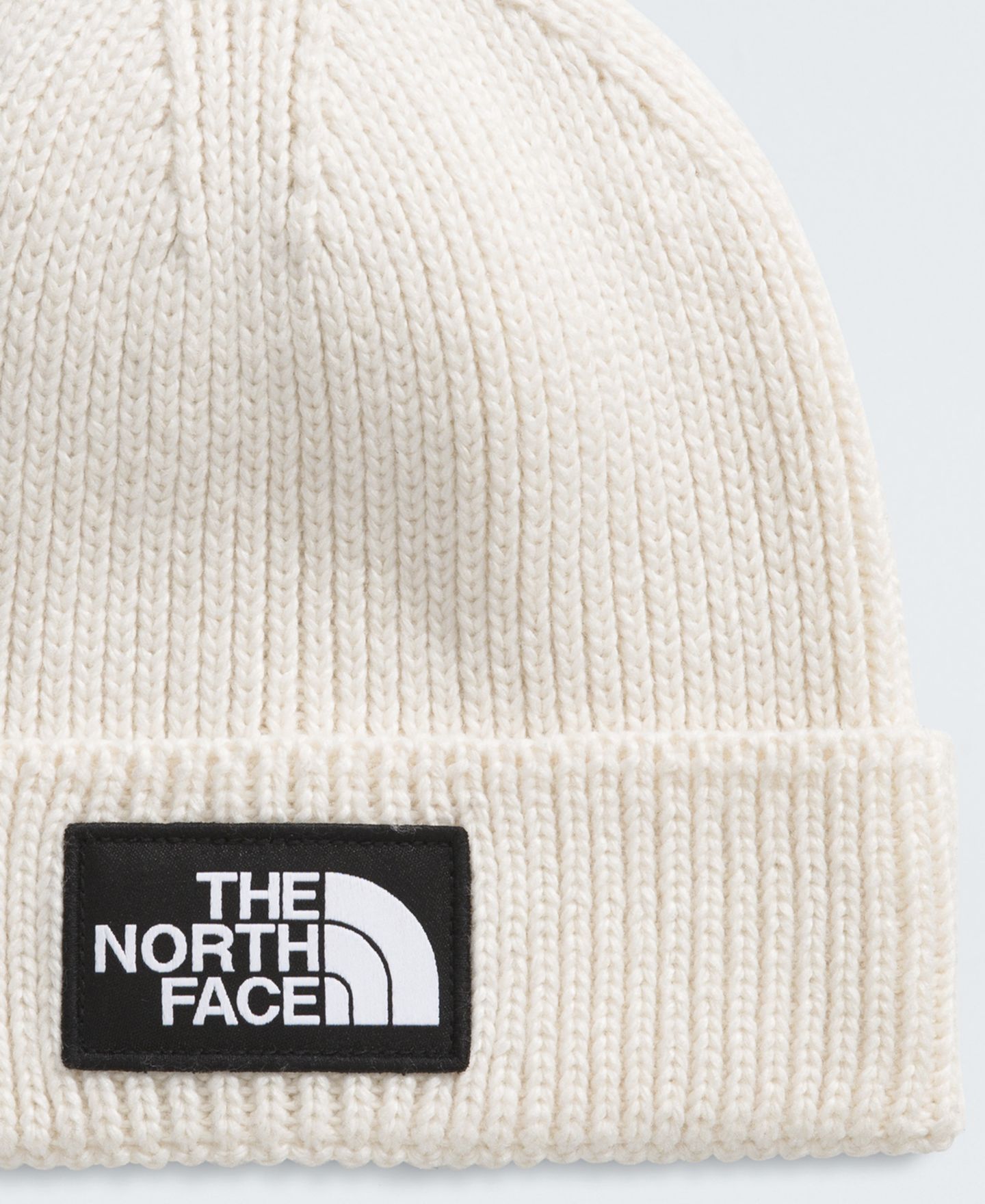 Мужская шапка The North Face TNF Logo Box Cuffed Beanie, цвет: Белый дюнный — фото 2