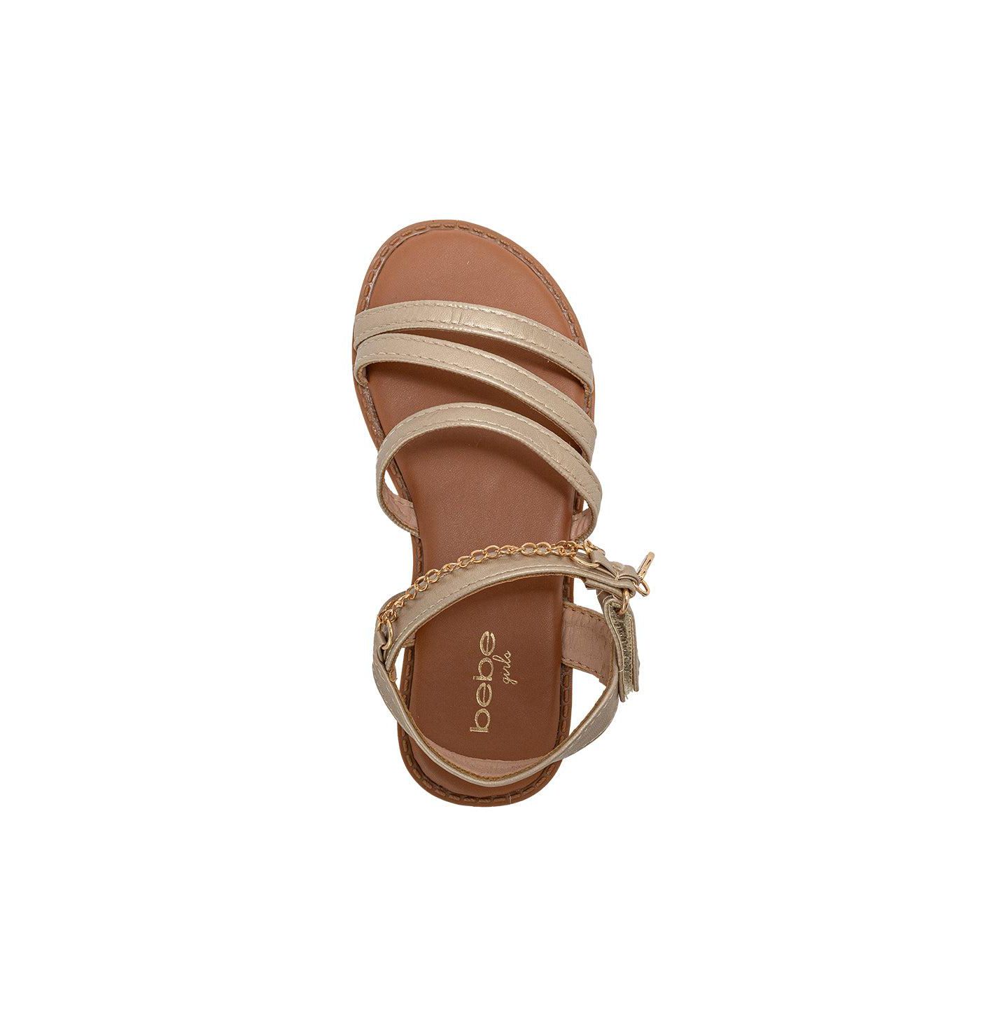Сандалии Bebe Fashion Sandals - Dressy Shoes with Decorative Chain and Charms для девочек, цвет: Золотой — фото 5