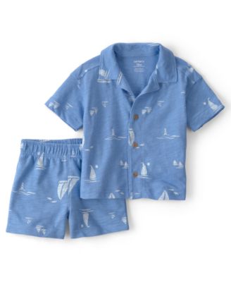 Baby Boys' Sailboat Short-Sleeve Top & Shorts, 2-Piece Set