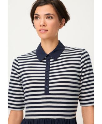 Women's Mixed Media Polo Dress