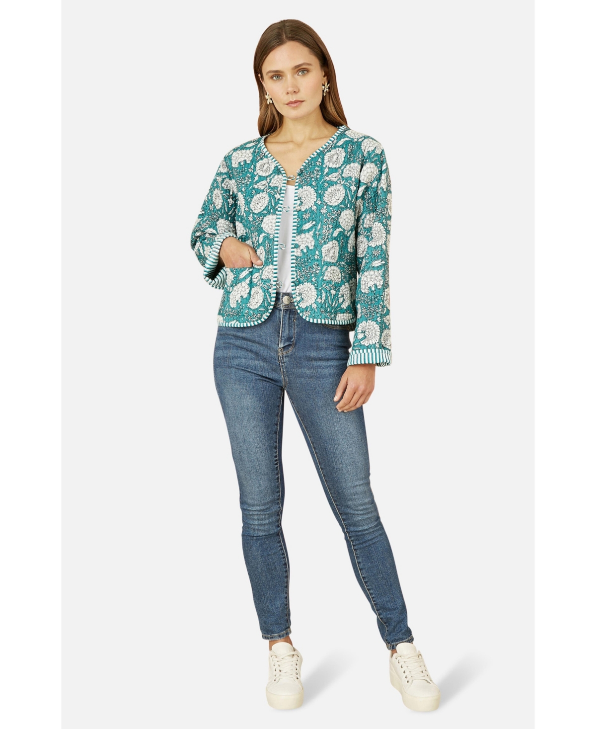 Yumi Women's Floral Patchwork Reversible Jacket