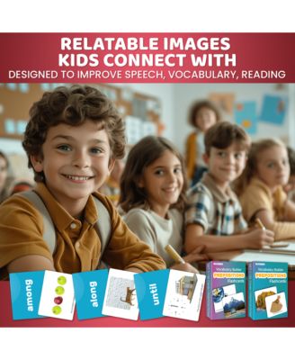 Flash Cards Set of 2 for Kids – Vocabulary Builder with Words, Sentences & Action Verbs