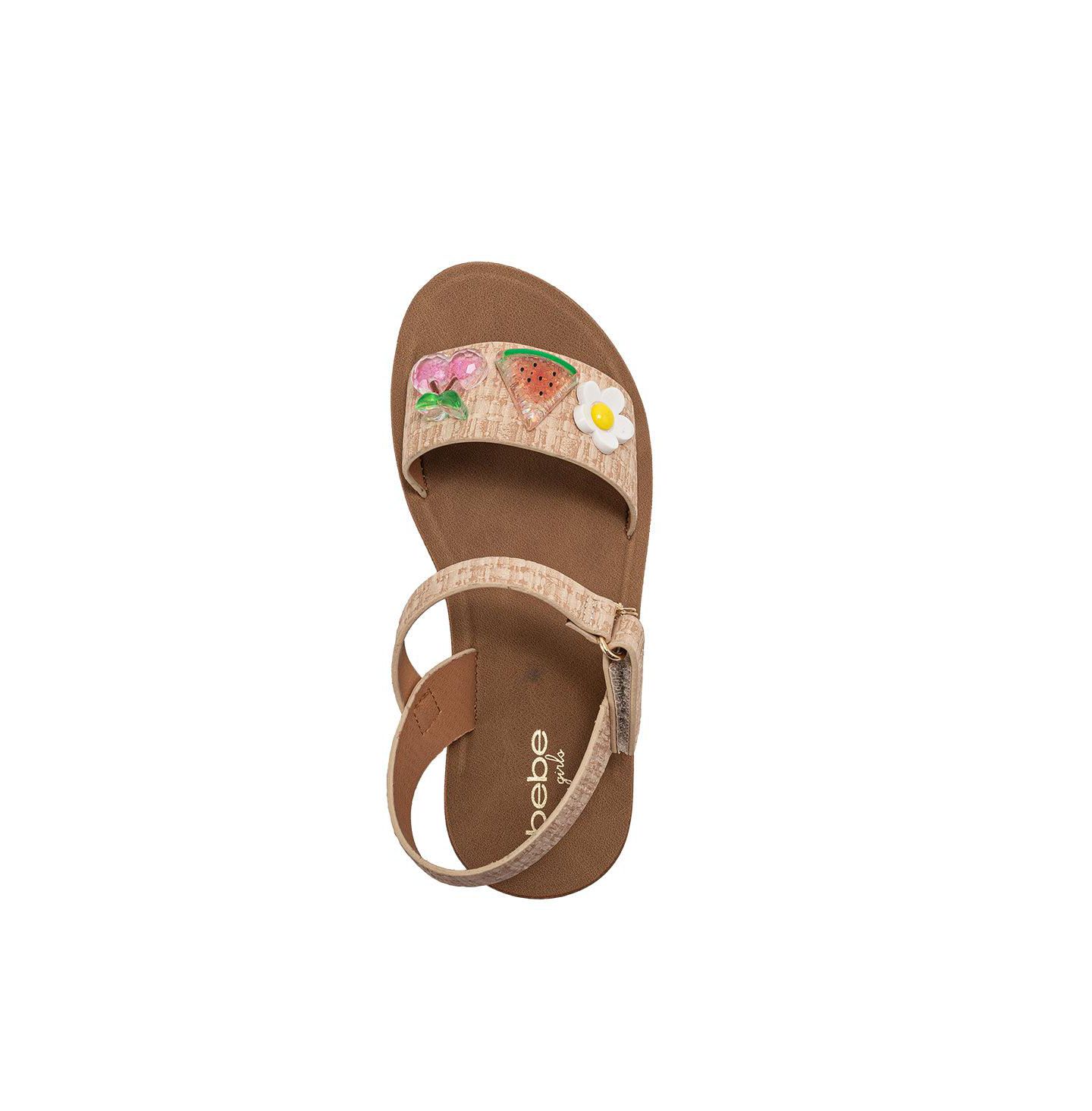 Сандалии Bebe Fashion Sandals - Comfy Dressy Shoes with Fruit and Flower Charms для девочек, цвет: Рыжевато-коричневый — фото 4