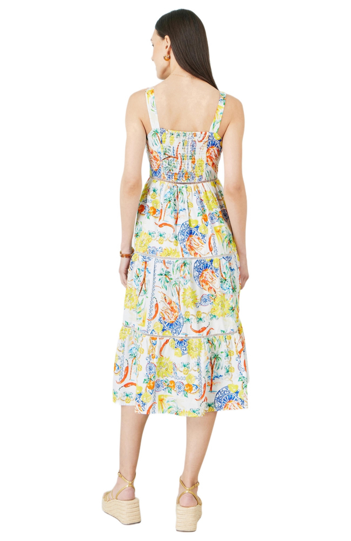 Yumi Women's Print Cotton Midi Sun Dress