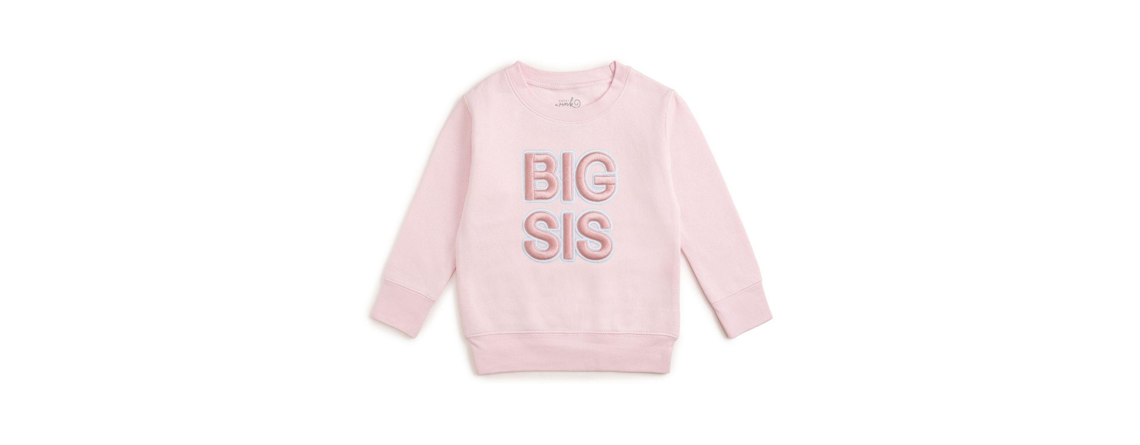 Sweet Wink Little Girls Big Sis Embroidered Patch Sweatshirt