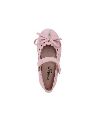 Little Girls Flat with Bow and Hanging B Charm