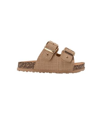 Big Girls Sandals - Comfortable, Easy Slide-On with Cherry Charm Detail