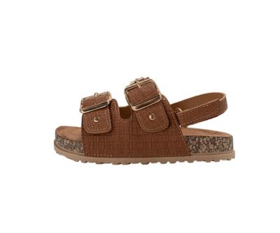 Girls Footbed Sandals - Comfortable Design with Double Buckle and Charms