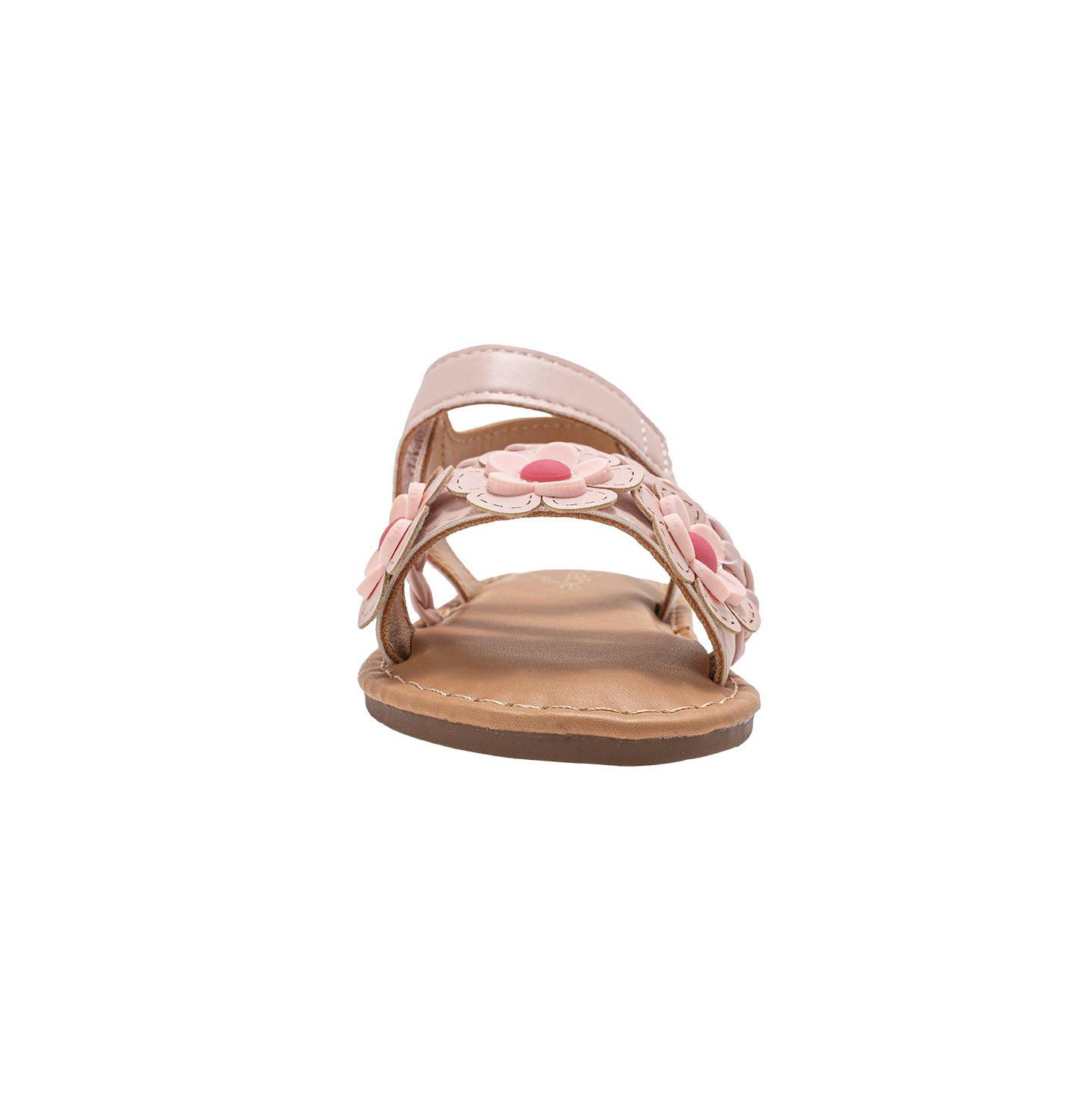 Сандалии Bebe Fashion Sandals – Dressy Shoes with Braided Detail and Flower Applique для девочек, цвет: Пудровый — фото 4