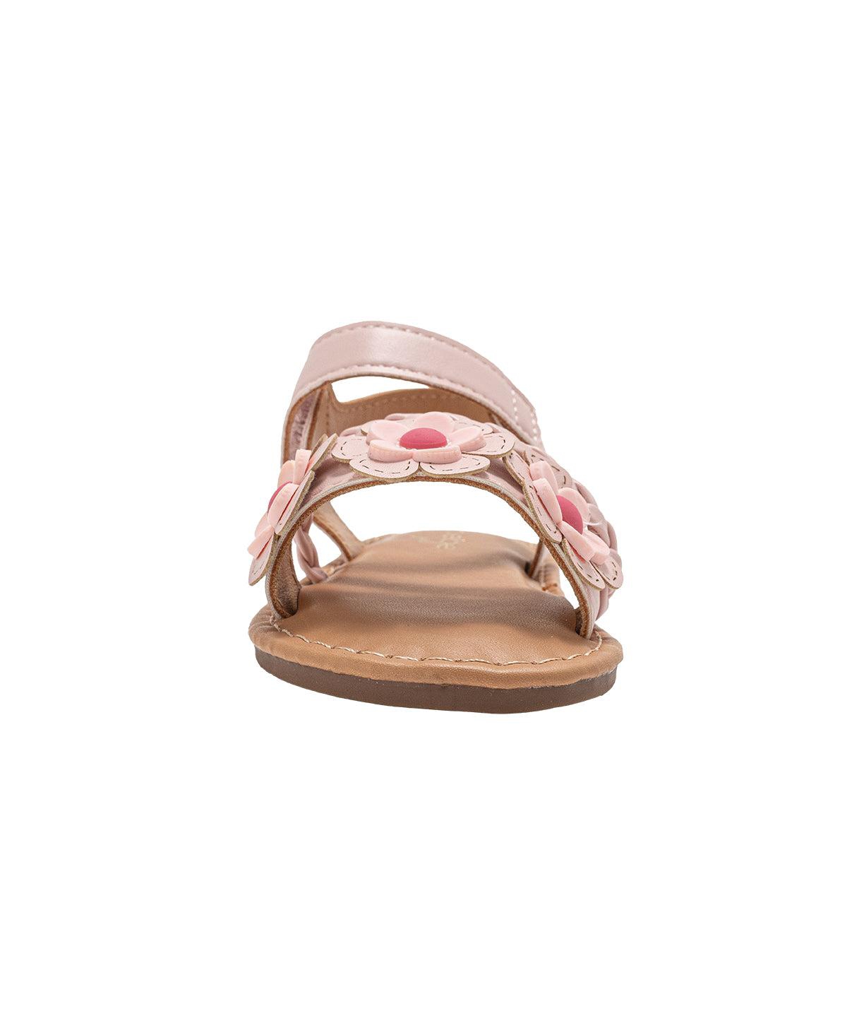 Bebe Big Girls Girl's Fashion Sandals – Dressy Shoes with Braided Detail and Flower Applique