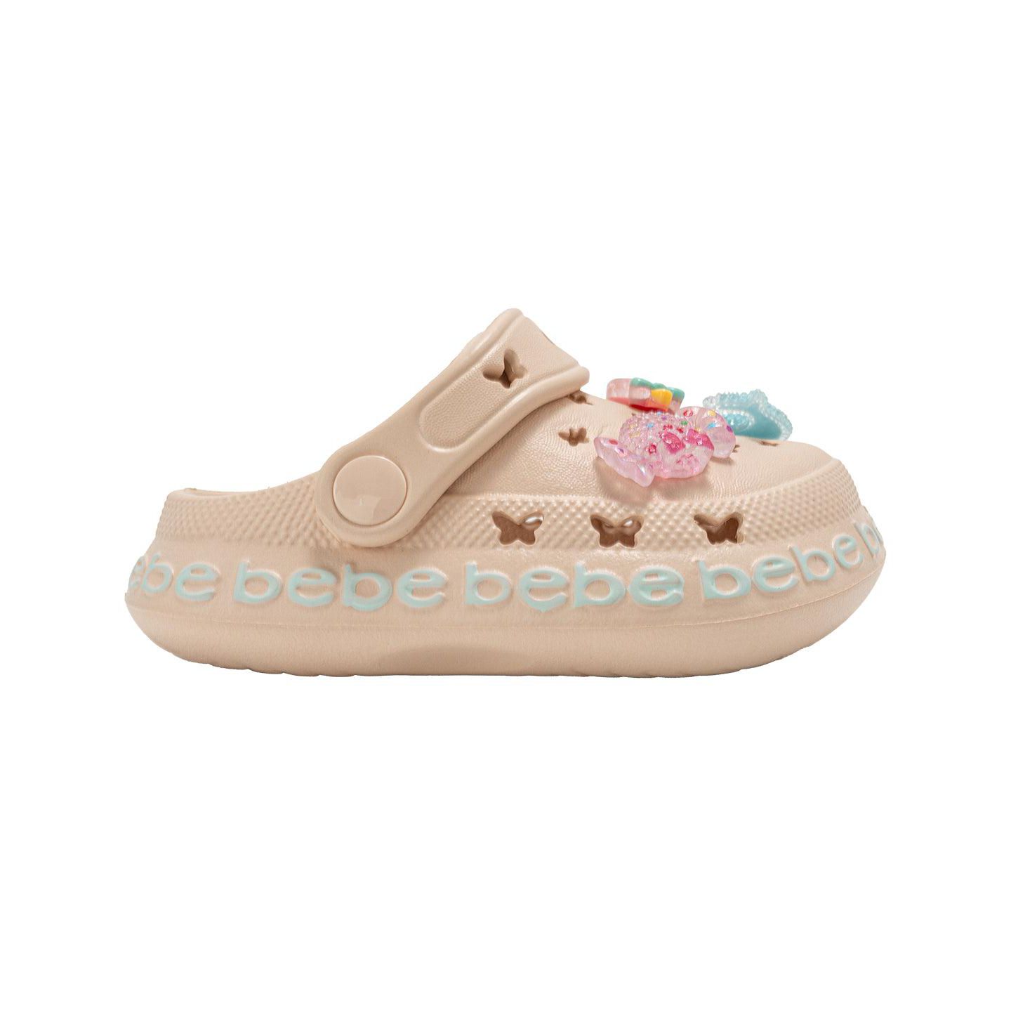 Детские лёгкие сабо Bebe из EVA с подвесками, для девочки, цвет: Песочный — фото 2