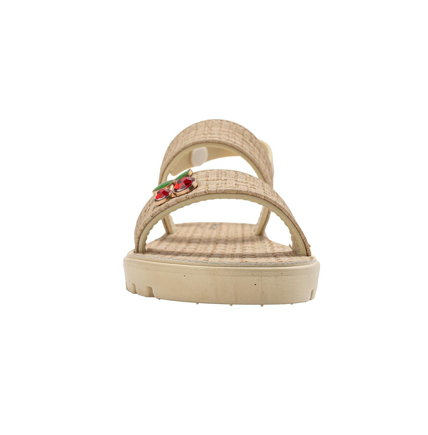 Сандалии Bebe PCU Sandal with Embossed Woven and Fruit Charm для девочек, цвет: Рыжевато-коричневый — фото 5