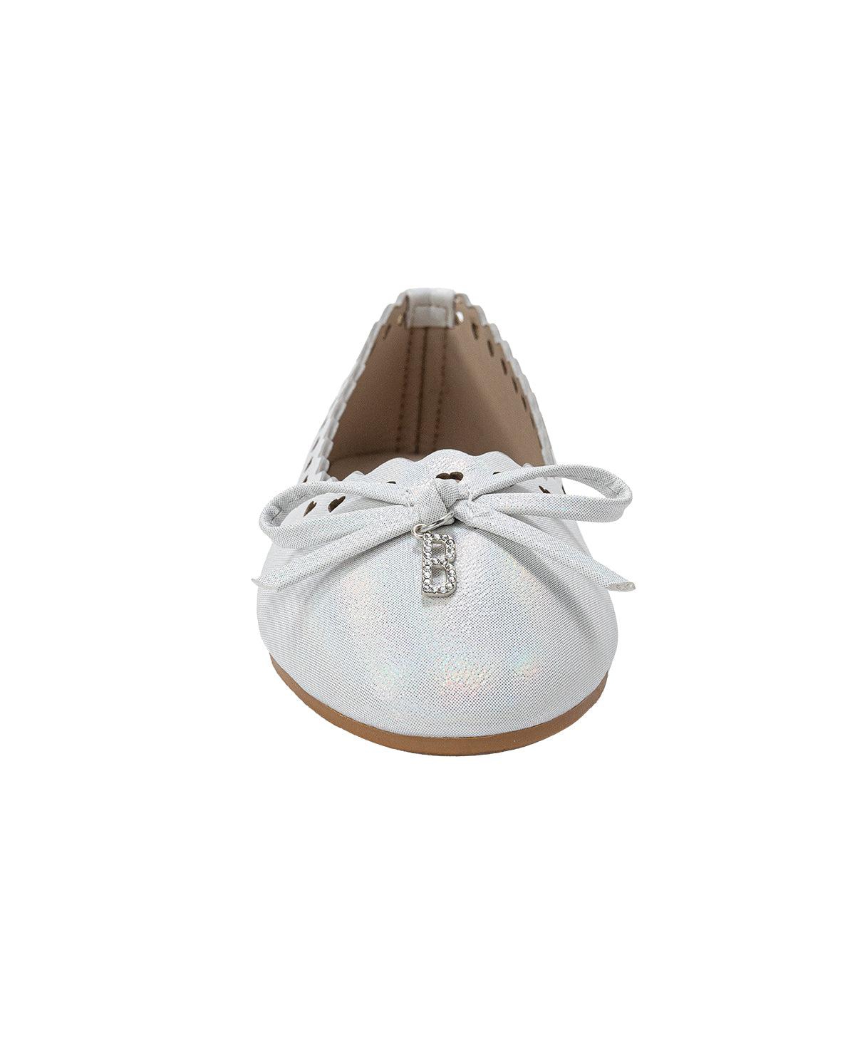 Bebe Girls Girl's Ballet Flats – Comfy Easy Slip-On Shoes with Cut-Out Detail, Bow & Hanging Charm