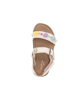 Girls Footbed Sandals - Comfortable Design & Beaded Ankle Strap