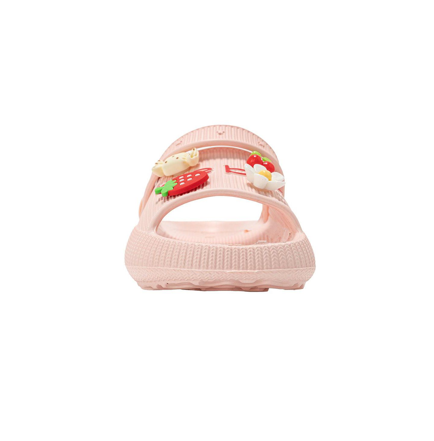 Сандалии Bebe Lightweight EVA Slide with Charms для девочек, цвет: Пудровый — фото 5