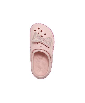 Little Girls EVE Lightweight Clogs - Slip - On with Rhinestone Covered Bow