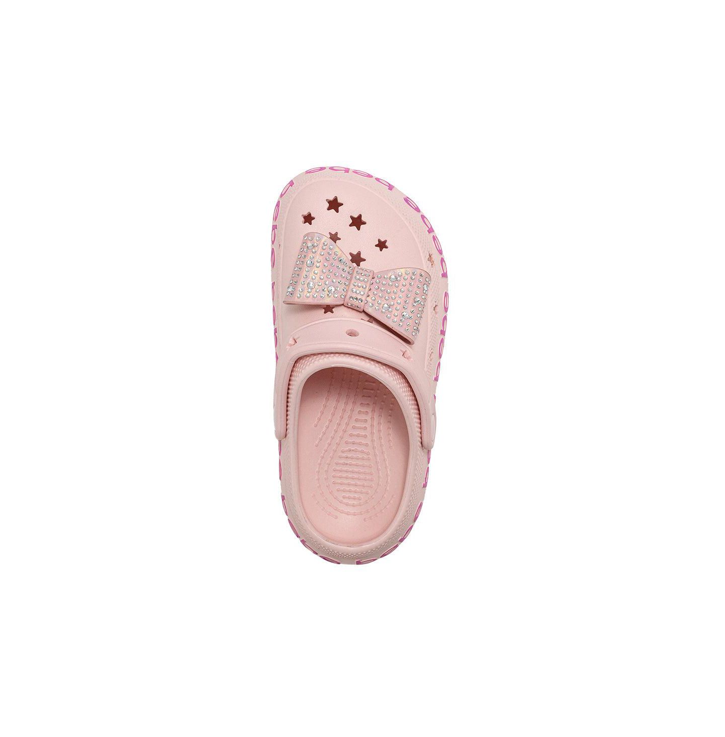 Сабо Bebe EVE Lightweight Clogs - Slip - On with Rhinestone Covered Bow для девочек, цвет: Розовый — фото 7