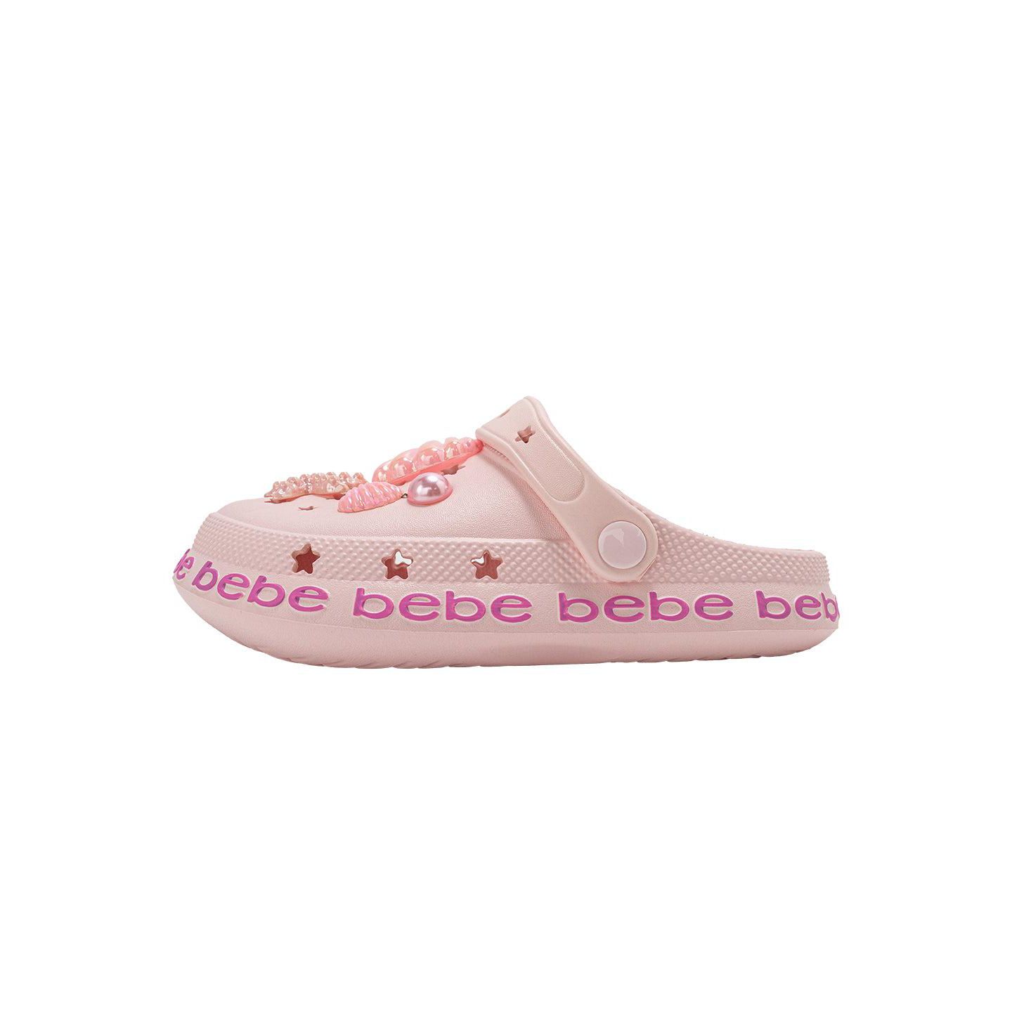 Сабо Bebe Lightweight EVA Clogs Slip - On Comfy Shoes with Sea Life Charms для девочек, цвет: Розовый — фото 4