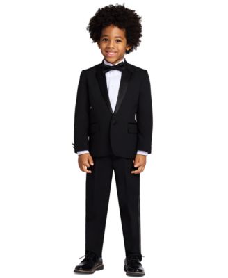 4-Piece Tuxedo Suit, Shirt & Bowtie, Toddler and Little Boys 
