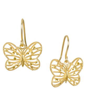Diamond-Cut Butterfly Earrings in 10k Yellow Gold