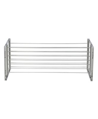 Stackable Two-Tier Metal Shoe Rack for Closet Storage, Silver