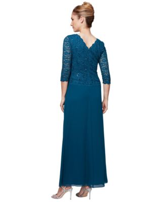 Women's Sequin Embellished Lace Top Gown