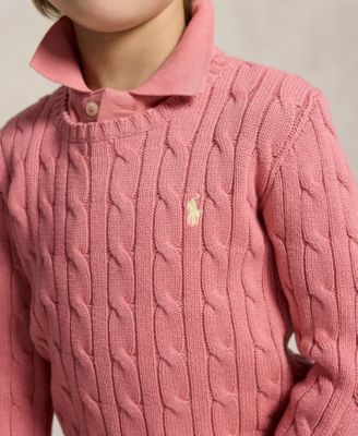 Boys' 2-7 Cable-Knit Cotton Sweater