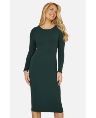 Women's Luminous Sparkle Knit Midi Sweater Dress