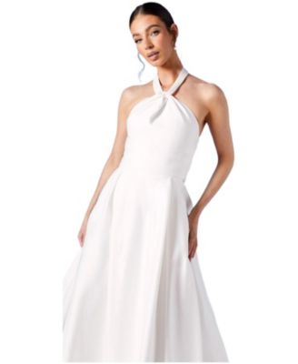 Women's Satin Halterneck Wedding Dress