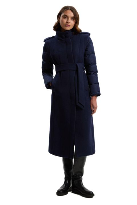 Женские куртки Karen Millen Wool High Neck Puffer Belted Midi Coat
