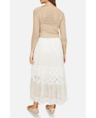 Women's Crochet Cotton Twisted Bolero Top