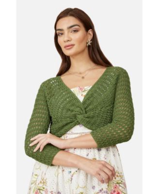 Women's Crochet Cotton Twisted Bolero Top