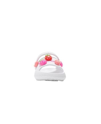 Toddler Girl's  Lightweight Platform EVA Slides - Slip - On Comfy with Strawberry Charm Accents