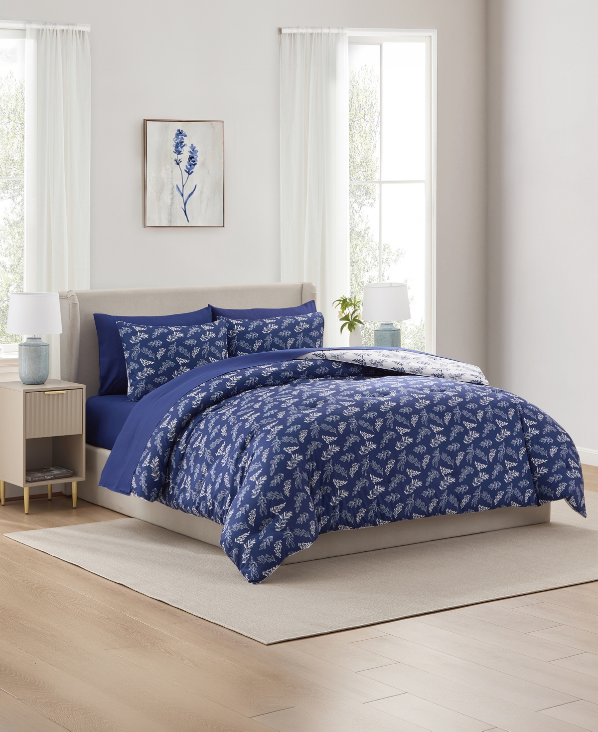 Nestl Luxury Soft Botanical Design 7-Pc. Comforter Set