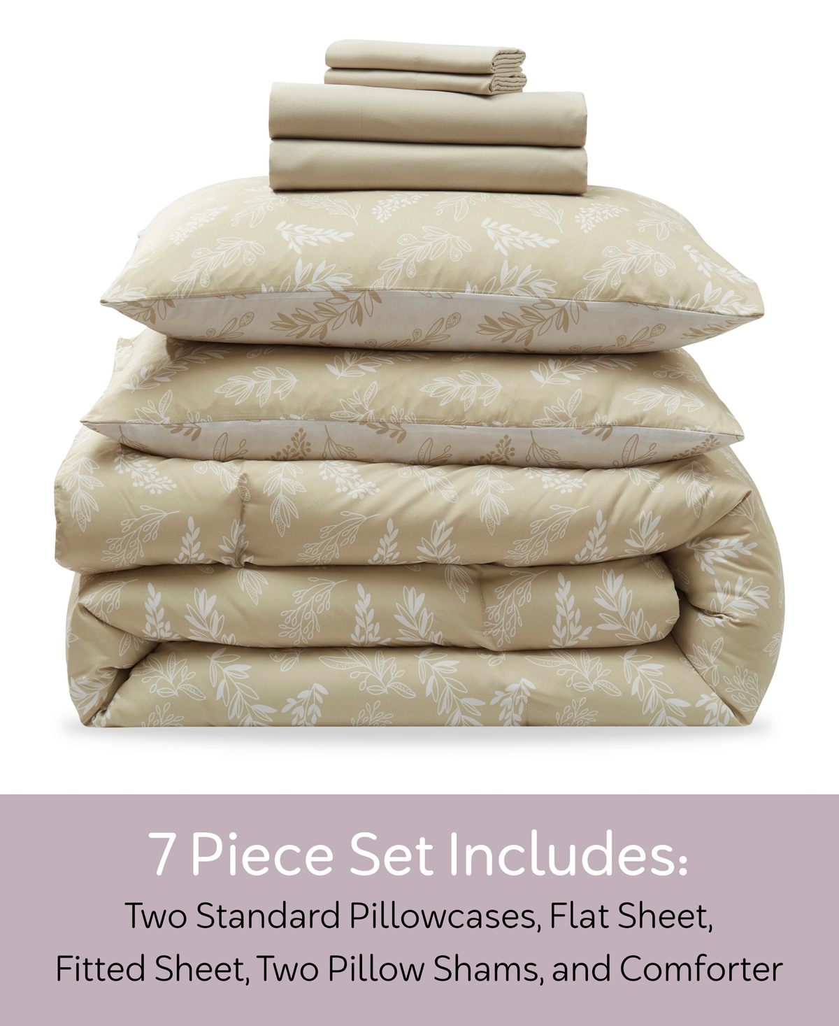 Nestl Luxury Soft Botanical Design 7-Pc. Comforter Set