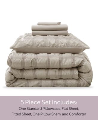 Luxury Soft Seersucker Design 5-Pc. Comforter Set, Twin/Twin XL