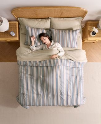 Luxury Soft Modern Striped Design 7-Pc. Comforter Set, Queen