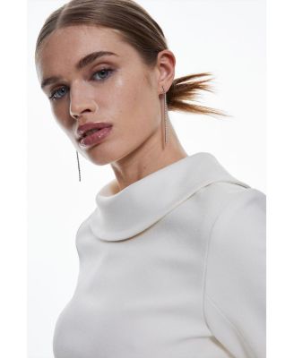 Women's Crepe Roll Neck Pencil Midi Dress