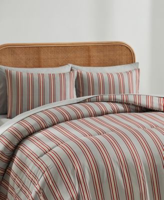 Luxury Soft Modern Striped Design 7-Pc. Comforter Set, Queen