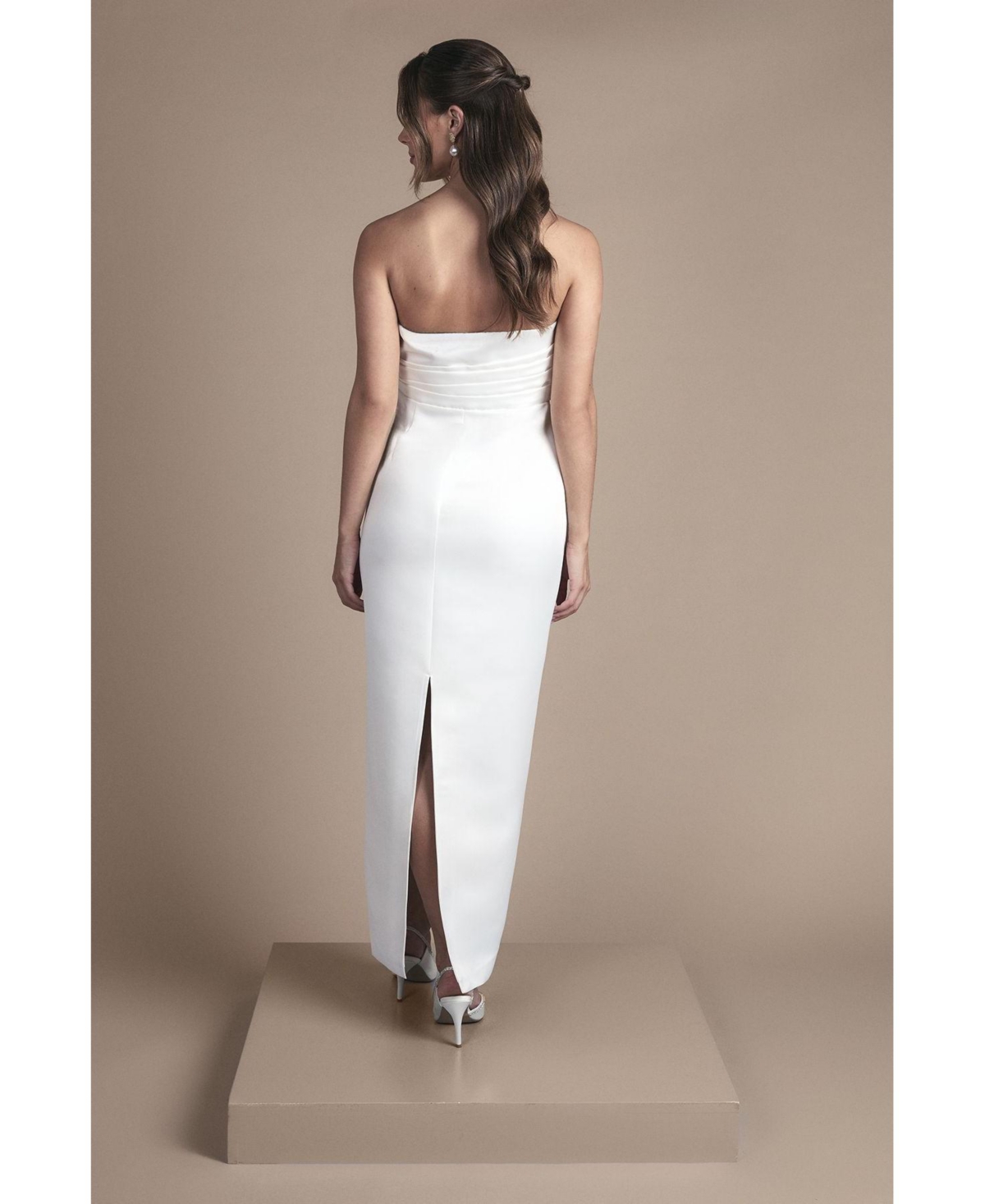 Coast Women's Strapless Bow Wedding Maxi Dress