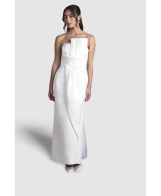 Women's Strapless Bow Wedding Maxi Dress