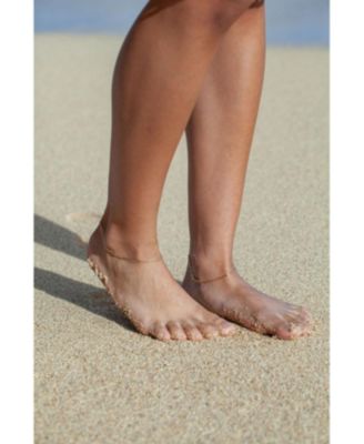 Solid 10K Gold 10 Inch 1.3mm Thin Flat Mariner Link Anklet