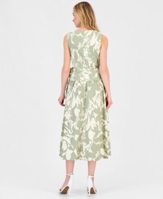 Women's Printed V-Neck Patio Dress