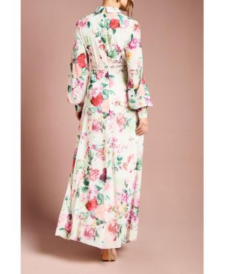 Women's Pleated Lace Trim Midi Dress