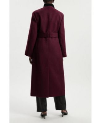 Women's Wool Single Breasted Belted Maxi Coat