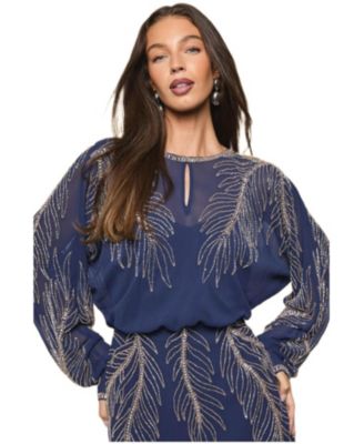 Women's Feather Embellished Mini Dress